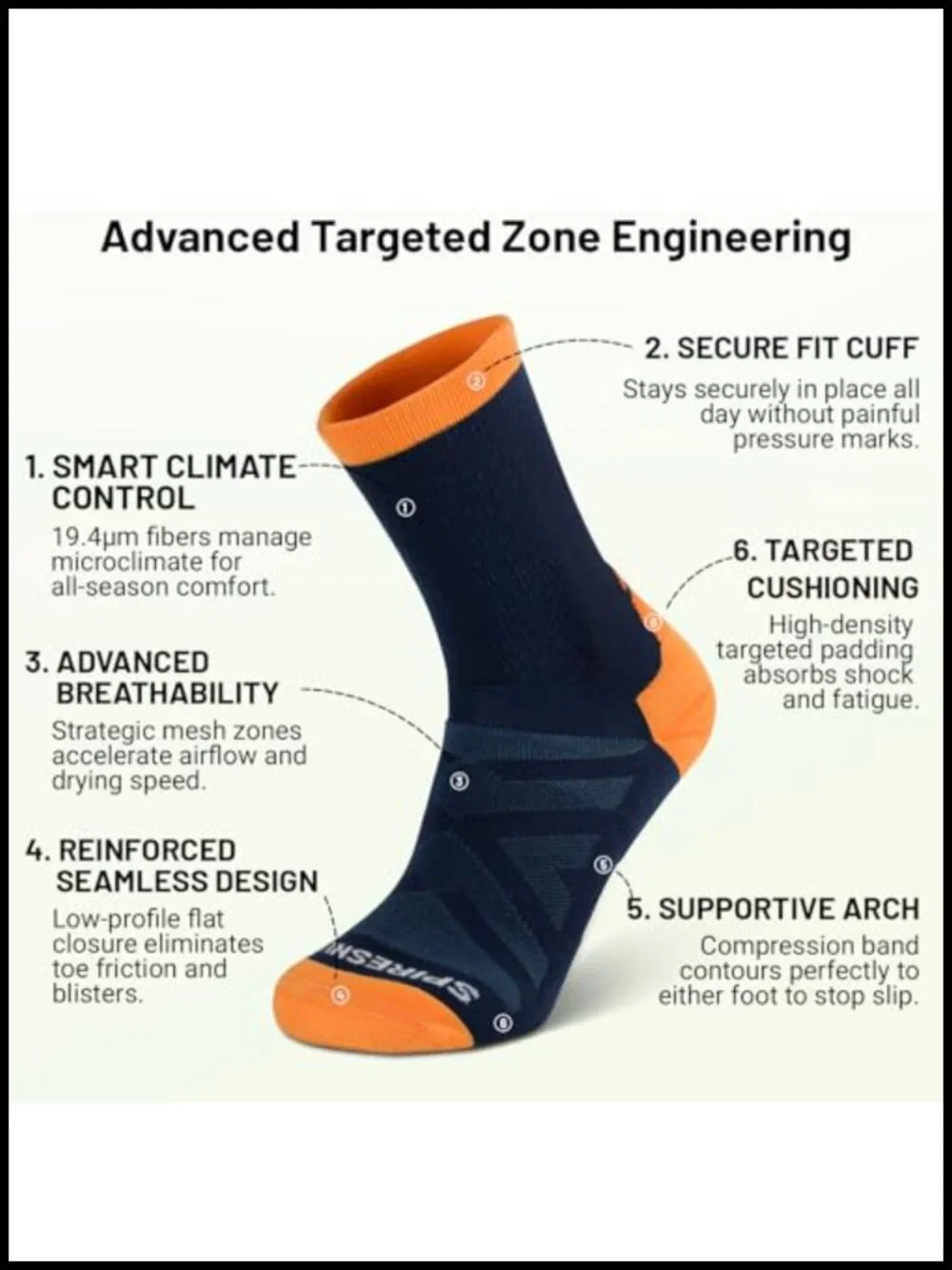 Merino Wool Hiking Crew Socks Anti Blister Moisture Wicking Arch Support